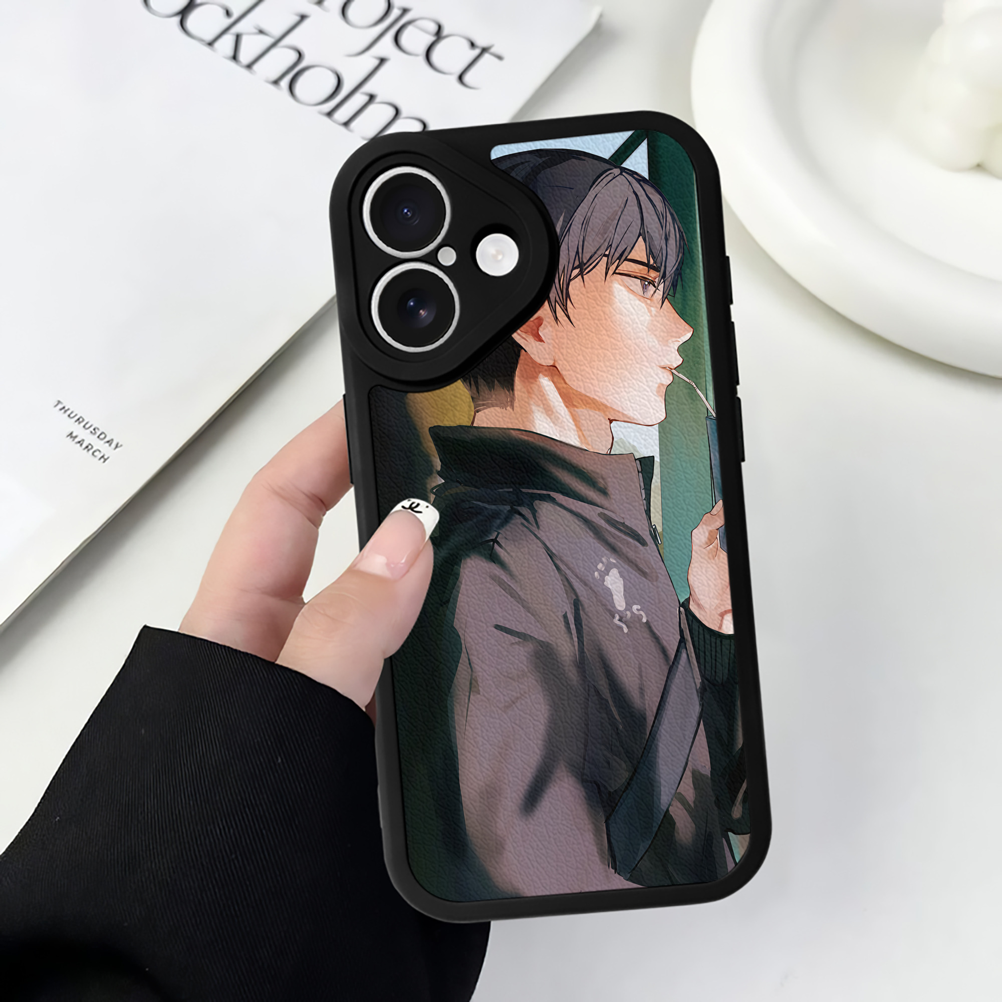 （画像用） ハイキュー!! Haikyu!! 【iPhone 16シリーズ対応】シリコンスマホケース（レザー調） 材質：シリコン